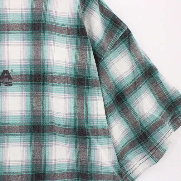 Vintage Zama Sports Shirt Mens Gray Plaid Short Sleeve Soccer Ball Graphic USA X - Picture 4 of 12